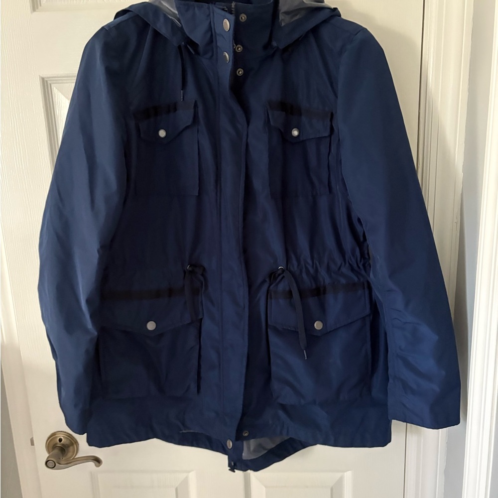 Navy Hooded Rain Jacket